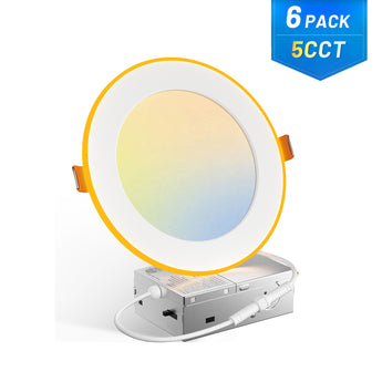 6 Inch Recessed LED Lighting With Night Light, Slim Design, Selectable CCT, 1100 Lumens - 8