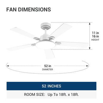 Amico 52" Downrod Mount Smart Ceiling Fan with Light, 3CCT Dimmable, 6 Speeds, Reversible DC Motor, Remote APP Alexa Control, Quiet for Home Bedroom Living Room, Black - 19