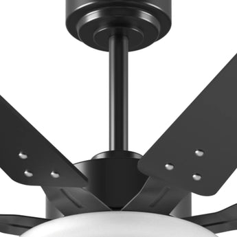 Amico 64" Ceiling Fan with Light & Remote – Dimmable, 6 - Speed Reversible DC Motor, Quiet Modern Black Fan for Living Room, Kitchen & Patio - 6