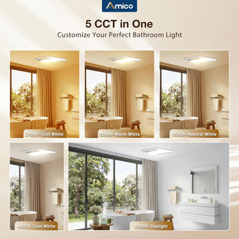 Bathroom Exhaust Fan with LED Light, 110 CFM, 1.0 Sones, 1000LM, 5CCT, 90CRI, ETL & FCC Certified-5