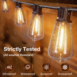 ST38 Outdoor String Lights, LED Shatterproof Bulbs, Suspended Standard Sockets, 3 Lighting Modes - 2