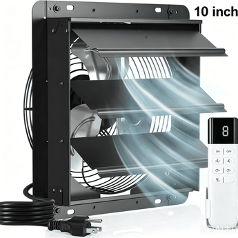 Amico-Shutter Exhaust Fan Wall Mounted with EC Motors and Remote Control, Timer, 8 Speeds, 850CFM, Low Noise, Easy to Install, Plug in Ventilation Fan for Garages, Shops, Greenhouse, Attic-10