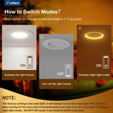 How to Switch Modes? Flip wall switch ON/OFF/ON within 1-5 seconds to change light mode.