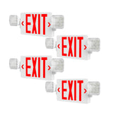 Double-Sided Exit Sign Emergency Light Combo, Two Adjustable LED Heads with Battery Backup, AC 120/277V-1