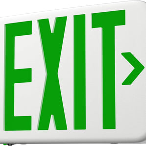 Double Sided Green LED Exit Sign, UL94V-0 Flame Retardant, Hardwired 120V/277V with 90Min Emergency Battery Backup, Commercial Exit Light for Public Buildings-1