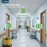 Double Sided Green LED Exit Sign, UL94V-0 Flame Retardant, Hardwired 120V/277V with 90Min Emergency Battery Backup, Commercial Exit Light for Public Buildings-3