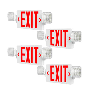 LED Double-Sided Exit Sign with Emergency Lights, Adjustable LED Emergency Exit Lights with Battery Backup, Hard Wired, UL Certified, AC 120/277V