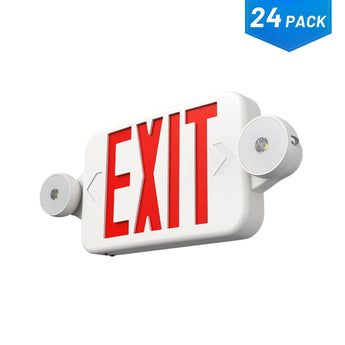 Exit Sign with Emergency Lights, Two LED Adjustable Head Emergency Light with Battery, Exit Sign for Business-16