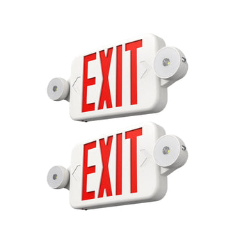 Exit Sign with Emergency Lights, Two LED Adjustable Head Emergency Light with Battery, Exit Sign for Business-1