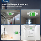 Green Double-Sided Exit Sign with Emergency Lights, Two LED Adjustable Head with Battery Backup, ETL Certified, AC 120/277V, Commercial Emergency Lights Combo for Business-5