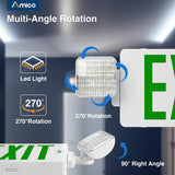 Green Double-Sided Exit Sign with Emergency Lights, Two LED Adjustable Head with Battery Backup, ETL Certified, AC 120/277V, Commercial Emergency Lights Combo for Business-3