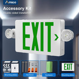 Green Exit Signs with Emergency Lights 12 Pack , Commercial Grade 94V-0 Fire Resistant, Two LED Adjustable Heads, 90-Minute Battery Backup, ETL Certified 120/277V, Wall or Ceiling Mount-6