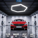 Hexagon Garage Lights Dimmable, 1 Hex Grid 48W 6000LM, 10-100% Stepless Dimming, 3500K-6500K Adjustable, Honeycomb LED Ceiling Lights with Remote & Timer for Garage, Workshop, Car Detailing-8