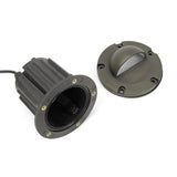 Low Voltage Brass In - Ground Well Light, Antique Bronze MR16 Landscape Recessed Light Fixture, Waterproof Outdoor Uplight - 6