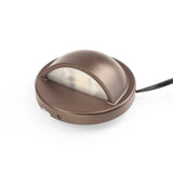 Round Low Voltage LED Deck Step Light - Dimmable Aluminum Landscape Lamp - 3