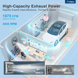 Smart Shutter Exhaust Fan, 1073 CFM, 8 - Speed Thermostat, 13W DC Motor, Wall Mount for Garage/Attic/Greenhouse/Kitchen, Plug & Play - 7