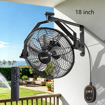 Wall Mount Fan 9 - Speed High Velocity , 1050 CFM Brushless DC Metal Fan with Remote, Industrial Fan for Garage Warehouse Patio Outdoor - 13