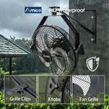 Wall Mount Fan 9 - Speed High Velocity , 1050 CFM Brushless DC Metal Fan with Remote, Industrial Fan for Garage Warehouse Patio Outdoor - 6