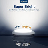 1/12/24 Pack 5/6 Inch LED Flush Mount Disk Light with 5CCT Color - Changing, 2700K / 3000K / 3500K / 4000K / 5000K, 12W, 1050LM - 3
