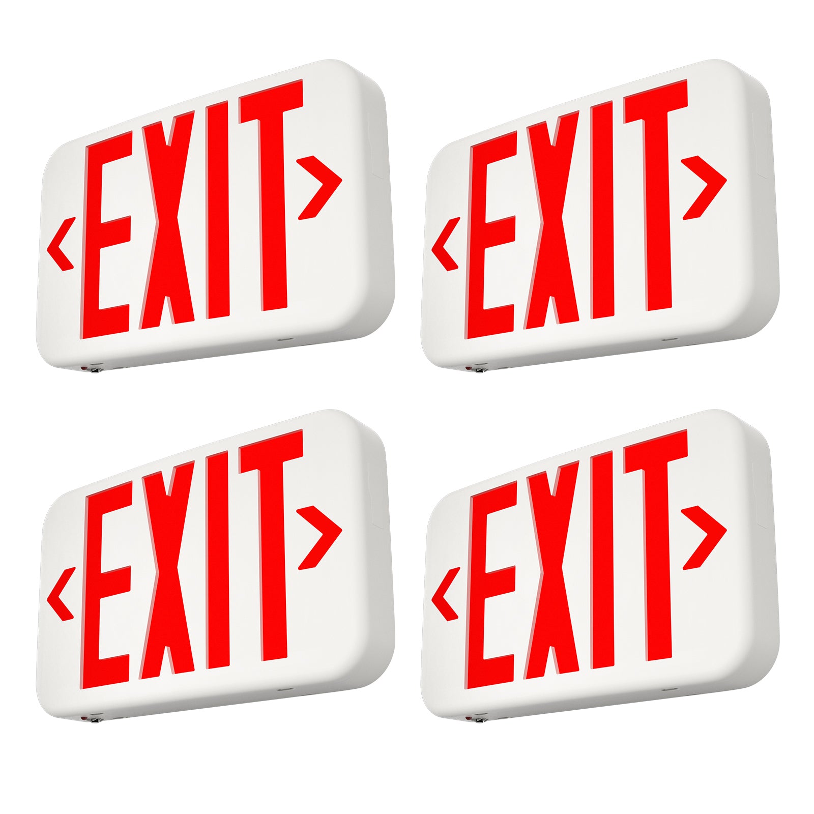 Red/Green LED Exit Sign with Battery Backup，Exit Sign for Business，Easy to Install，UL Certified，AC 120/277V，Pack of 4/6