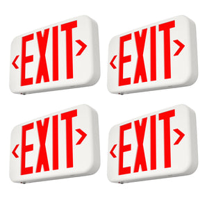 Red/Green LED Exit Sign with Battery Backup，Exit Sign for Business，Easy to Install，UL Certified，AC 120/277V，Pack of 4/6
