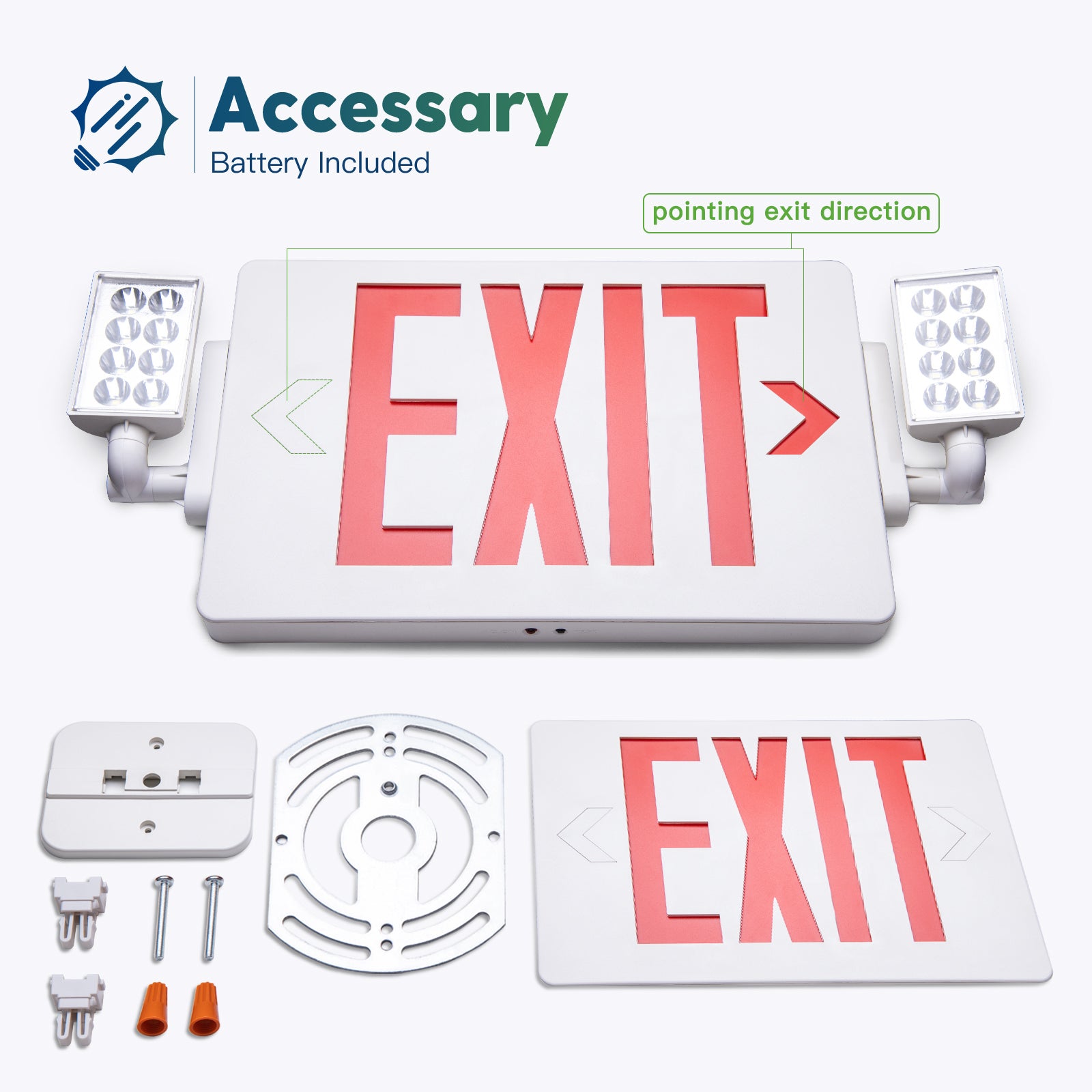 Exit Light String Wholesale Two Head Led Exit Sign Emergency Light | Amico – Amicolight