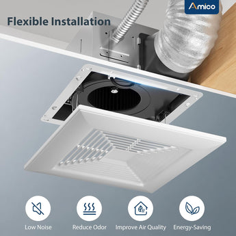 10 Inch Bathroom Exhaust Fan, 110 CFM, 0.9 Sones Low Noise Ventilation Fan, ETL & FCC Certified-6