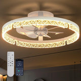 18" Low Profile Fandelier Ceiling Fan with Light & Remote, Flush Mount, 3 - CCT Dimmable, Modern LED Enclosed Fan - 10
