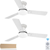 42" Low Profile Ceiling Fan with Light & Remote,2 Pack, Flush Mount, 3 - CCT Dimmable, Reversible–Indoor/Outdoo & Noiseless - 3