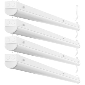 Amico 4 Pack 8FT LED Strip Lights with 3500K/4000K/5000K 3CCT Selectable, 90W/75W/64W Adjustable, 0-10V Dimmable LED Linear Strip Shop Lighting Fixture for Garage Workshop, ETL/DLC Certified