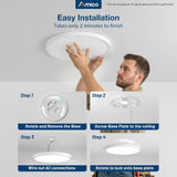12-Inch Ultra-Slim LED Flush Mount Ceiling Light 5CCT Color Selectable 2400LM Bright ETL/FCC-3