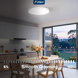 12-Inch Ultra-Slim LED Flush Mount Ceiling Light 5CCT Color Selectable 2400LM Bright ETL/FCC-2