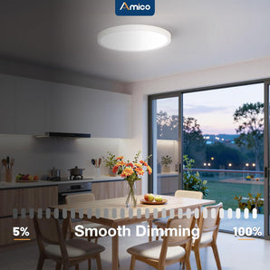 12-Inch Ultra-Slim LED Flush Mount Ceiling Light 5CCT Color Selectable 2400LM Bright ETL/FCC-2