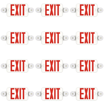 Exit Sign with Emergency Lights, Two LED Adjustable Head Emergency Light with Battery, Exit Sign for Business - 13
