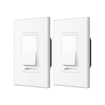 150W LED Dimmer Switch, Single Pole & 3-Way Universal Receptacle, No Neutral Wire Required, Wall Plate & Screws - White-1