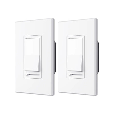 150W LED Dimmer Switch, Single Pole & 3-Way Universal Receptacle, No Neutral Wire Required, Wall Plate & Screws - White-1