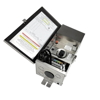 150W Low Voltage Landscape Lighting Transformer - Stainless Steel Power Supply - 5