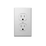 15A Duplex Tamper Resistant Decorator Outlet with Self-Grounding, Wall Plate & Screws, White-10