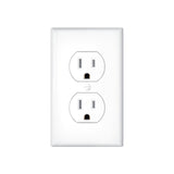 15A Duplex Tamper Resistant Decorator Outlet with Self-Grounding, Wall Plate & Screws, White-1