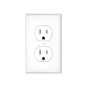 15A Duplex Tamper Resistant Decorator Outlet with Self-Grounding, Wall Plate & Screws, White-1