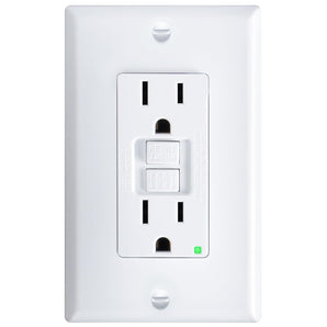 15A Non-Tamper Resistant GFCI Outlet with LED Indicator, Wall Plates and Screws Included, ETL Listed-1