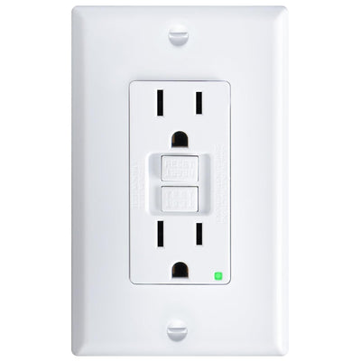 15A Non-Tamper Resistant GFCI Outlet with LED Indicator, Wall Plates and Screws Included, ETL Listed-1