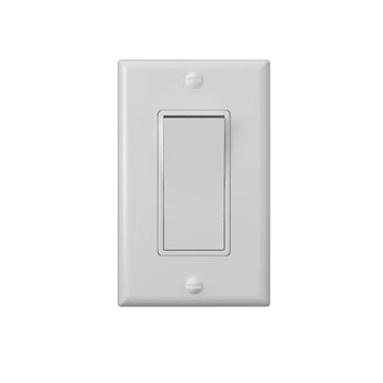 15A Single Pole Rocker Light Switch with Wall Plate & Screws- White-9