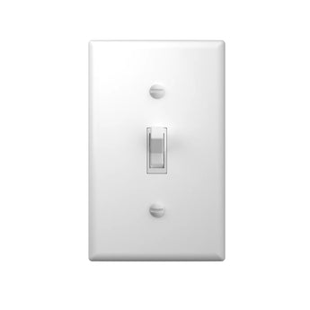15A Single Pole Toggle Light Switch with Wall Plate & Screws - White-10