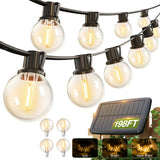 G40 Solar String Lights, LED Shatterproof Bulbs, Dimmable & Timable, 3 Lighting Modes - 17