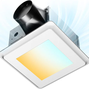 110 CFM Bathroom Exhaust Fan with LED Light, 1.0 Sone Low Noise, 1000LM 5CCT Dimmable, Ceiling Mount