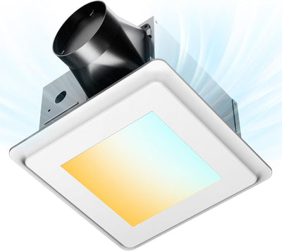 Amico-110 CFM Bathroom Exhaust Fan with LED Light, 1.0 Sone Low Noise, 1000LM 5CCT Dimmable, Ceiling Mount-1