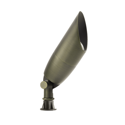 Solid Brass Outdoor Landscape Spotlight without bulbs 12V Low Voltage LED Garden Uplight, Classic Bronze Heavy Duty Accent Lighting Fixture with 2700K MR16 Bulb, 2.40" DIA x 7.11" L - 1