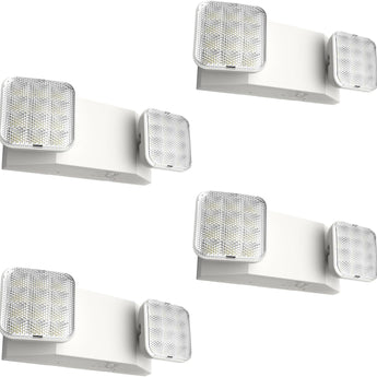 Two Head LED Emergency Light with Battery Backup, Adjustable Square Lighting for Business, AC 120/277V - 1