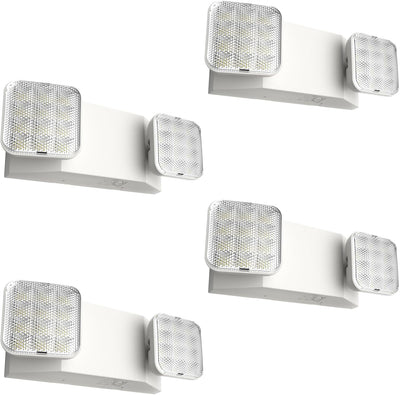 Two Head LED Emergency Light with Battery Backup, Adjustable Square Lighting for Business, AC 120/277V - 1